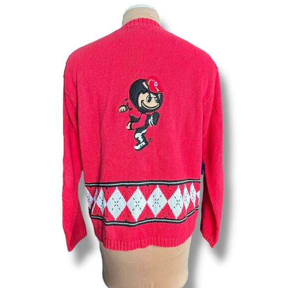 90s Ohio State Buckeyes Collegiate Football Button Knit Cardigan Sweater Medium - Picture 8 of 14